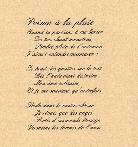 pluie poeme